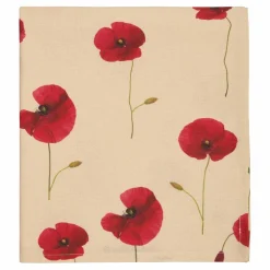 Vallmo duk 140 x 240 cm, beige/rød