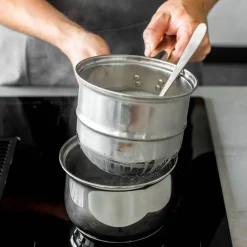 Vannbadkasserolle 2-deler 16 cm Rustfritt Stål