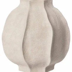 Vase steintøy 18 cm, naturhvit