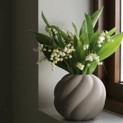 Vase Twist Ball 12 cm, sand