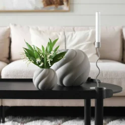 Vase Twist Ball 12 cm, svart