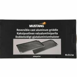 Vendbar grillplate 46 x 23 cm, aluminium