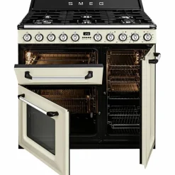 Victoria Gasskomfyr 90 cm med 3 Ovner, Creme