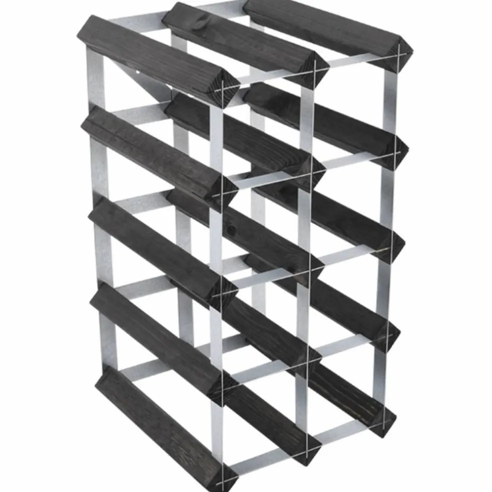 Vinstativ Påbyggingsbart 72 flasker Black Ash