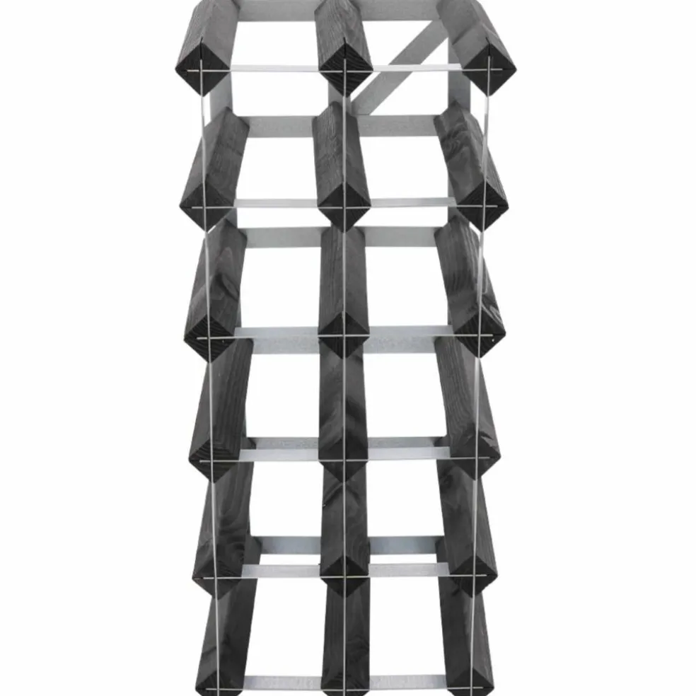 Vinstativ Påbyggingsbart 72 flasker Black Ash