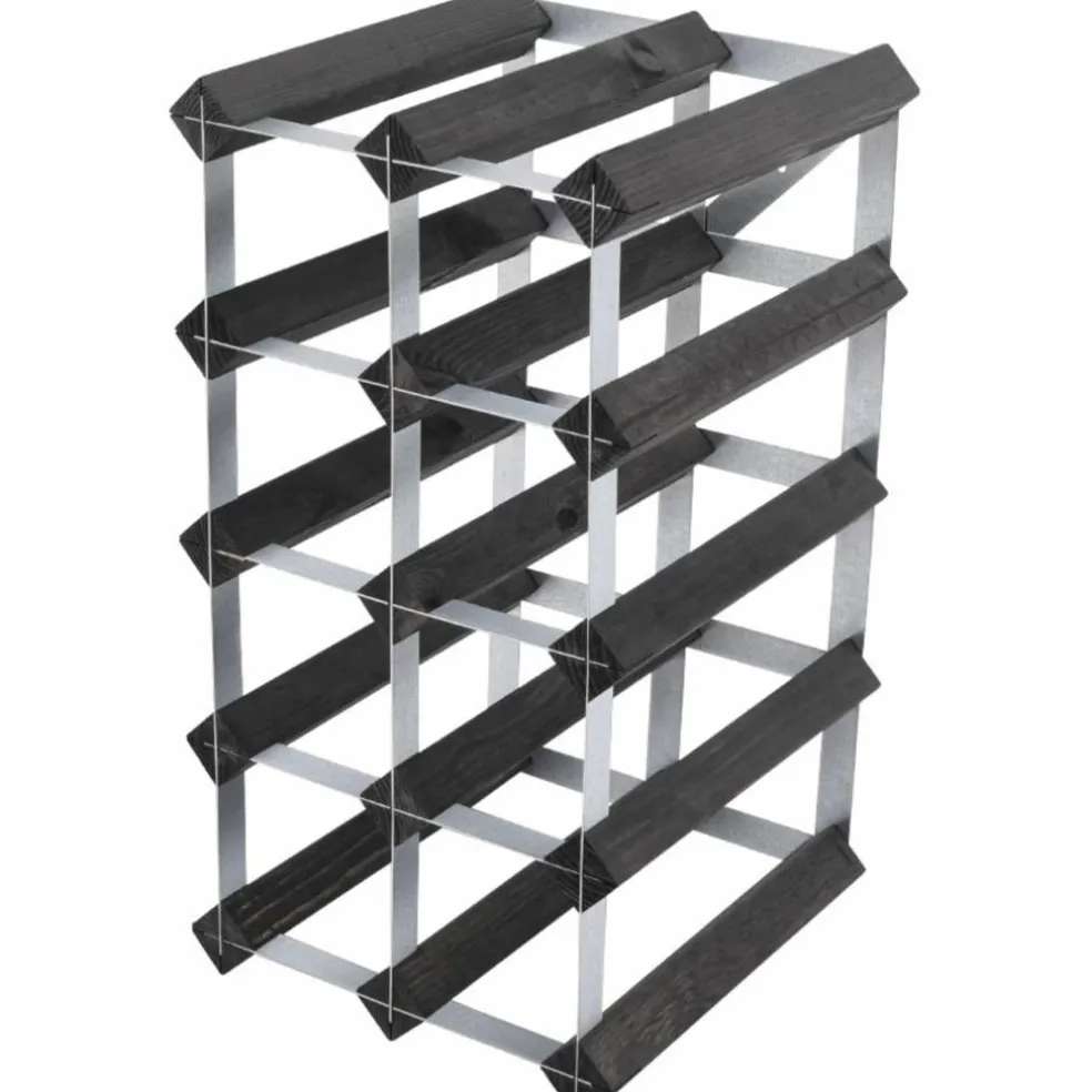 Vinstativ Påbyggingsbart 72 flasker Black Ash
