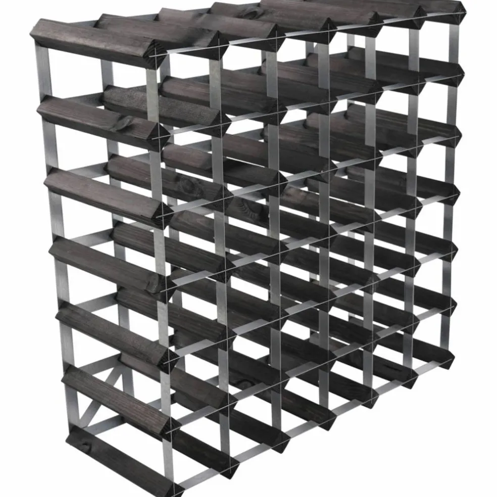 Vinstativ Påbyggingsbart 72 flasker Black Ash