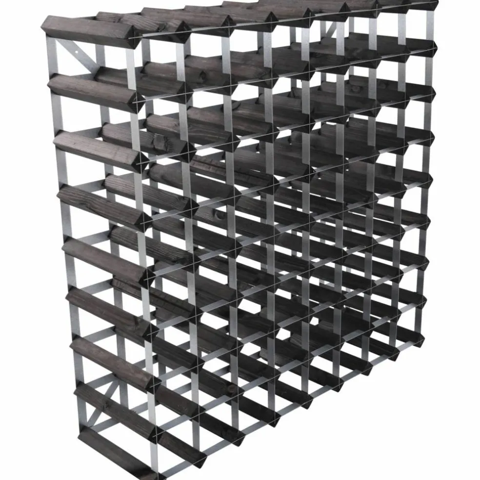 Vinstativ Påbyggingsbart 72 flasker Black Ash