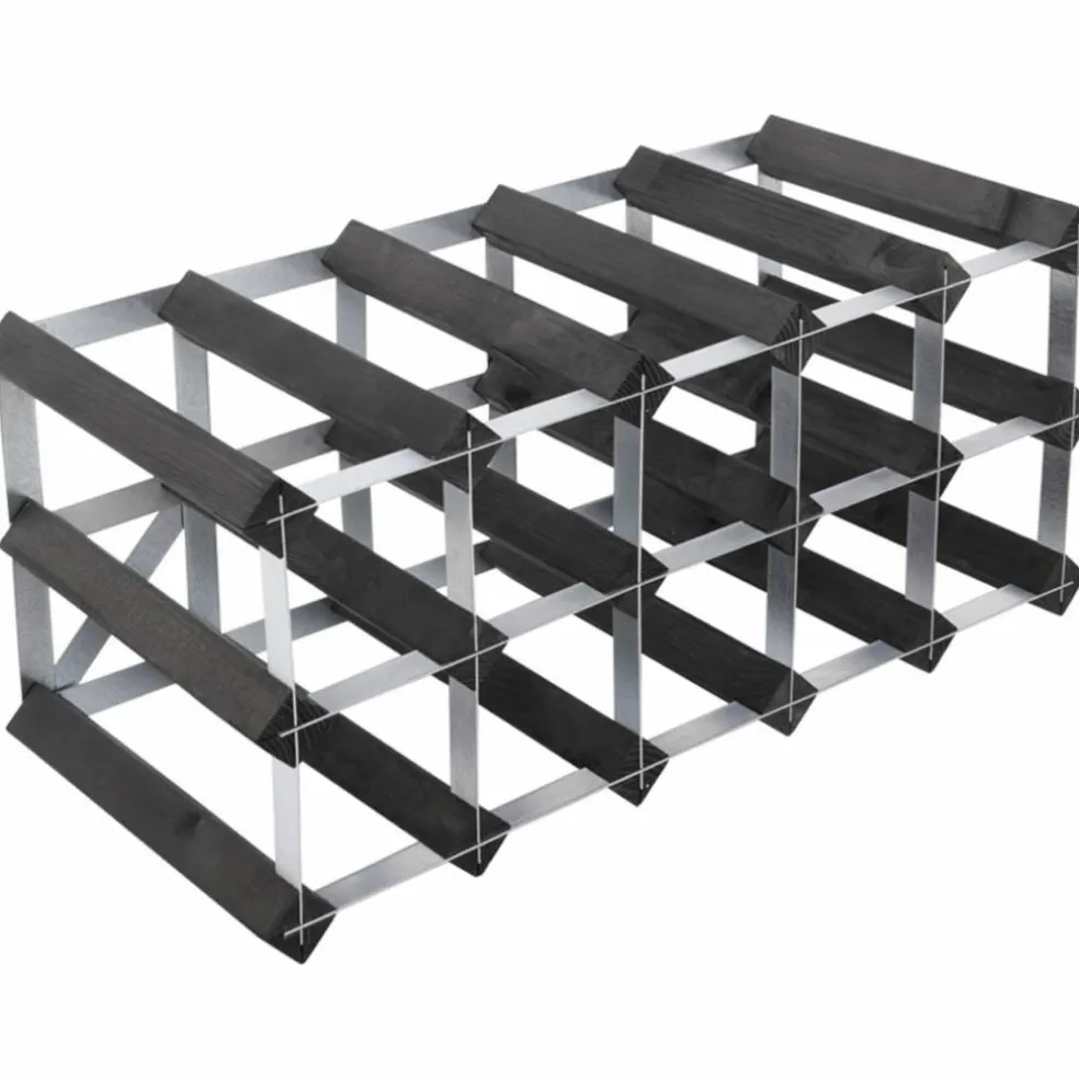 Vinstativ Påbyggingsbart 72 flasker Black Ash