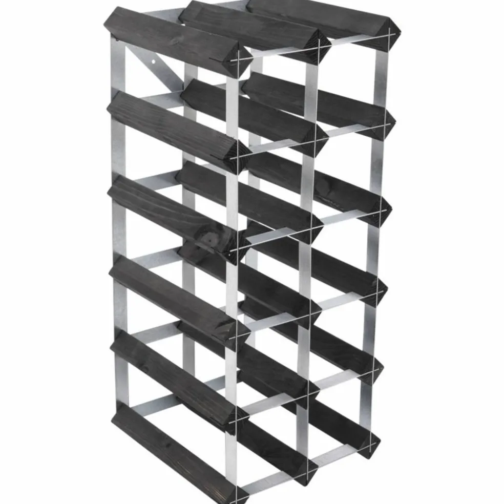 Vinstativ Påbyggingsbart 72 flasker Black Ash
