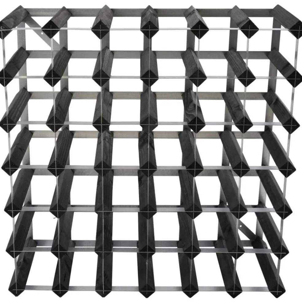 Vinstativ Påbyggingsbart 72 flasker Black Ash