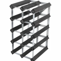 Vinstativ Påbyggingsbart 42 flasker Black Ash