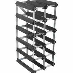 Vinstativ Påbyggingsbart 42 flasker Black Ash