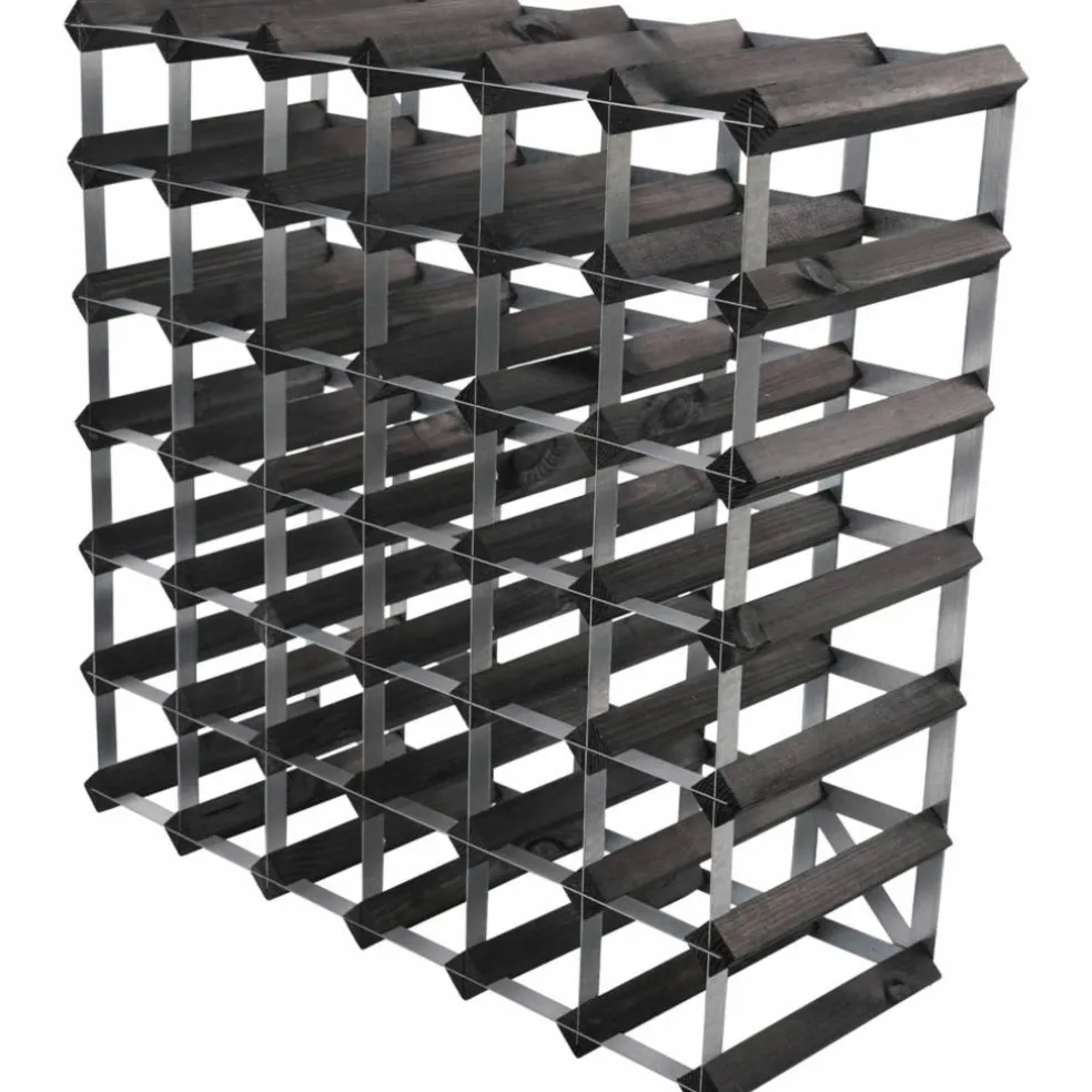 Vinstativ Påbyggingsbart 90 flasker Black Ash