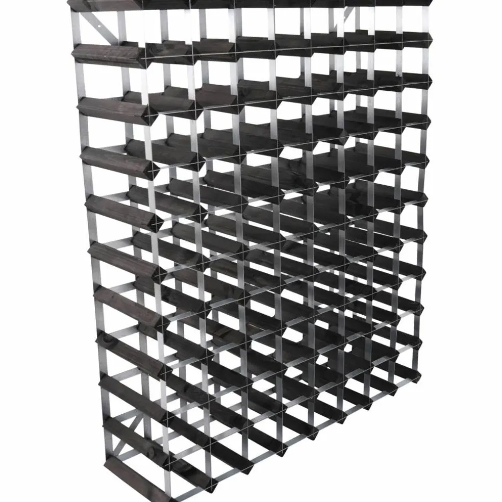 Vinstativ Påbyggingsbart 90 flasker Black Ash