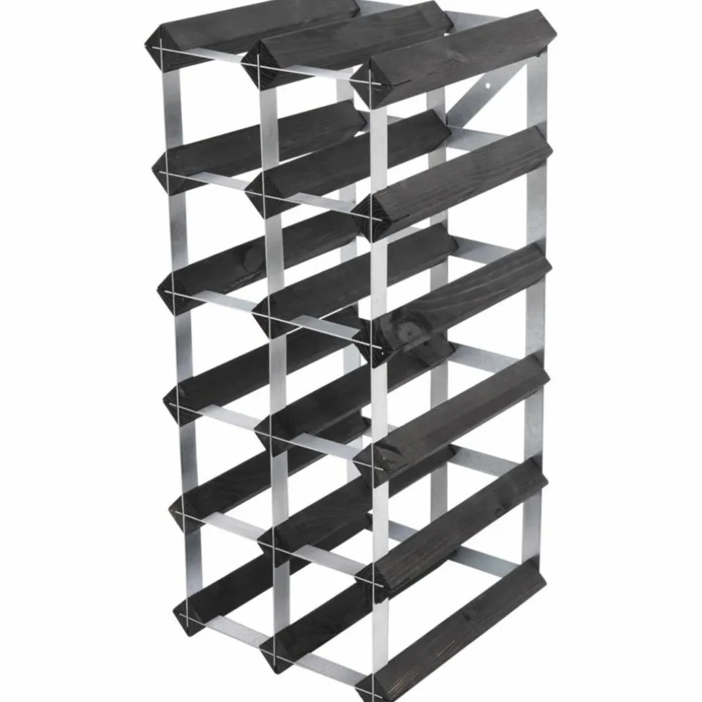 Vinstativ Påbyggingsbart 90 flasker Black Ash