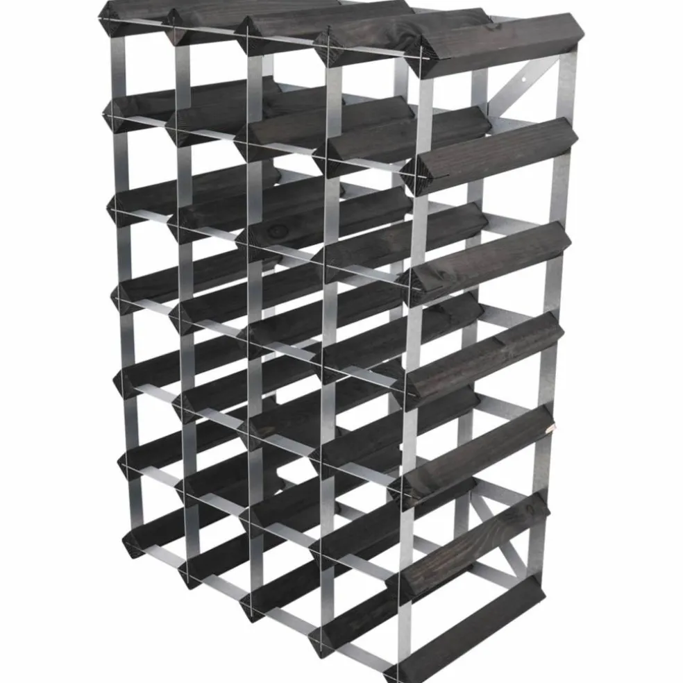 Vinstativ Påbyggingsbart 30 Flasker Black Ash