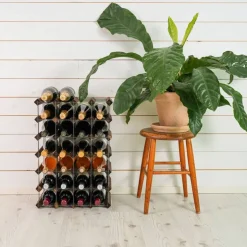 Vinstativ Påbyggingsbart 30 Flasker Black Ash