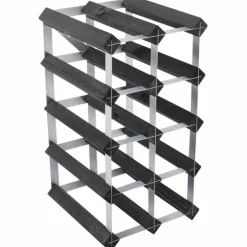 Vinstativ Påbyggingsbart 15 flasker Black Ash