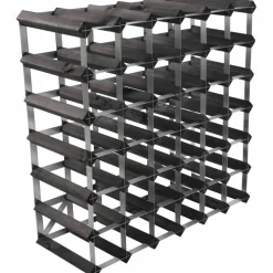 Vinstativ Påbyggingsbart 15 flasker Black Ash