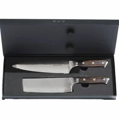 Wengè knivsett 2 deler, kokkekniv 32 cm + grønnsakskniv 30 cm