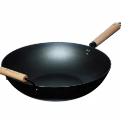 Wok 36 cm, forinnbrent karbonstål