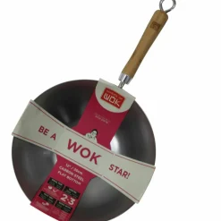 Wok i kullstål 30 cm.