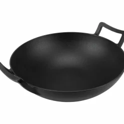 Wokpanne i støpejern 36 cm