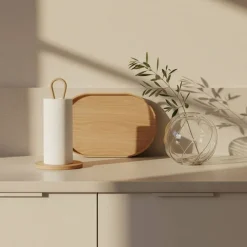 Woody husholdningspapirholder, mørkbetsk eik