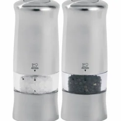 Zeli Duo Elektriske Salt & Pepperkverner 14 cm Sølv